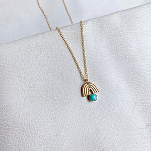 Turquoise Iris Necklace in 14k Gold Vermeil