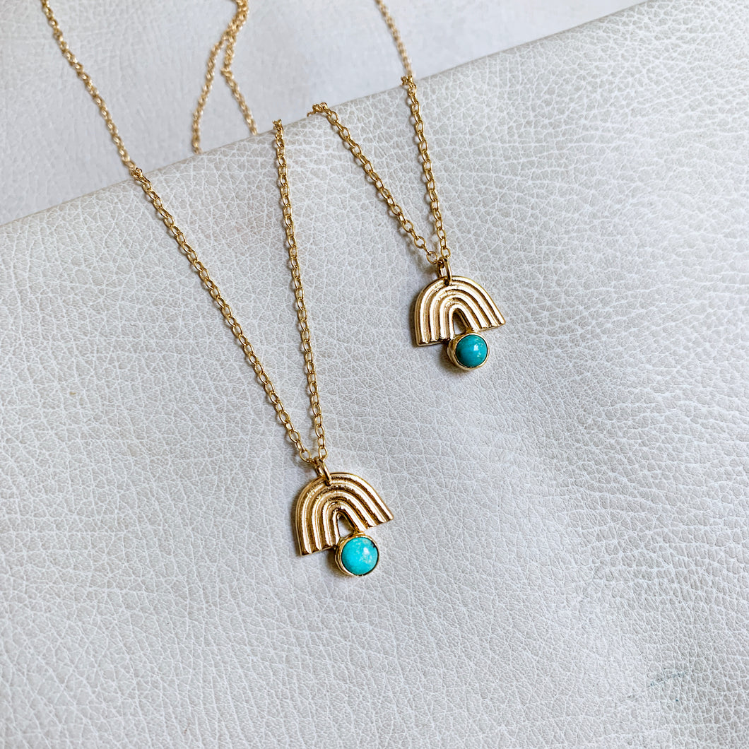 Turquoise Iris Necklace in 14k Gold Vermeil