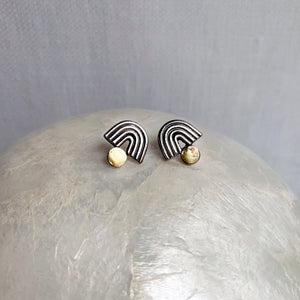 Mixed Metal Iris Earrings