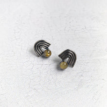 Rutilated Quartz Iris Earrings in Sterling Silver