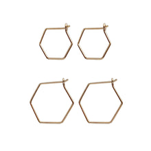 Mini Hex Hoop Earrings - Set of 3 (WHSL)