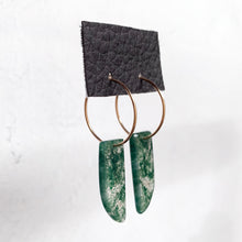 Moss Agate Cut Stone Earrings