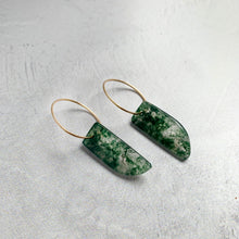 Moss Agate Cut Stone Earrings